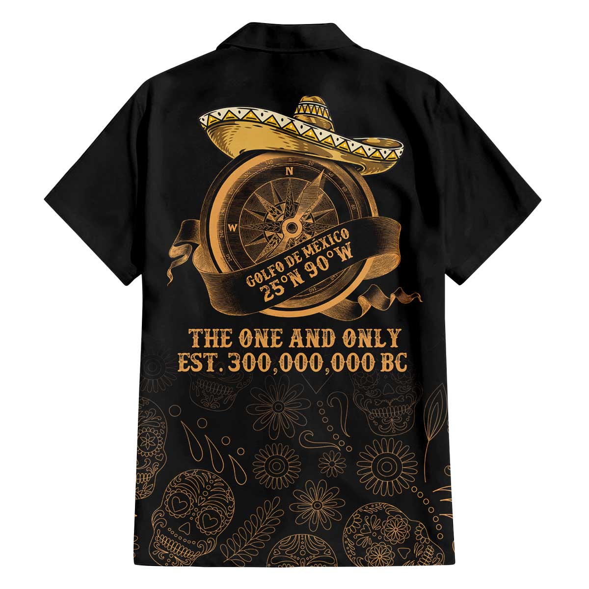 Gulf Of Mexico Family Matching Off The Shoulder Long Sleeve Dress and Hawaiian Shirt Historic Gulf of Mexico Map Since 1550