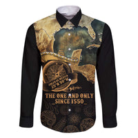 Gulf Of Mexico Family Matching Off The Shoulder Long Sleeve Dress and Hawaiian Shirt Historic Gulf of Mexico Map Since 1550