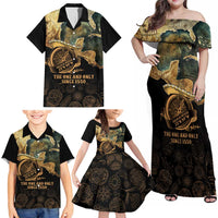 Gulf Of Mexico Family Matching Off Shoulder Maxi Dress and Hawaiian Shirt Historic Gulf of Mexico Map Since 1550