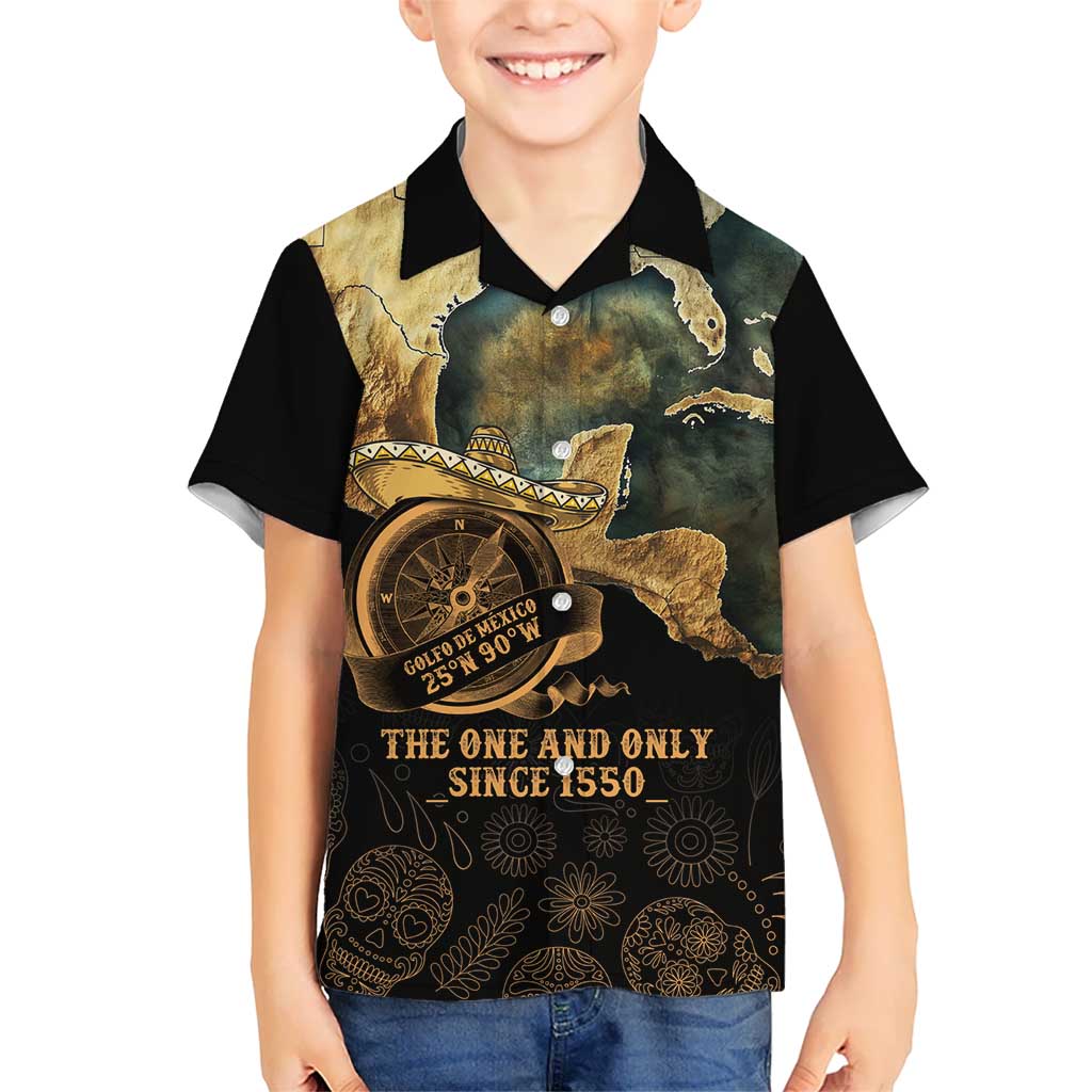 Gulf Of Mexico Kid Hawaiian Shirt Historic Gulf of Mexico Map Since 1550