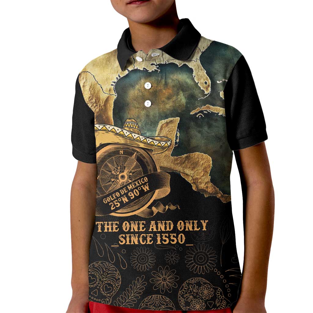 Gulf Of Mexico Kid Polo Shirt Historic Gulf of Mexico Map Since 1550
