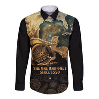Gulf Of Mexico Long Sleeve Button Shirt Historic Gulf of Mexico Map Since 1550