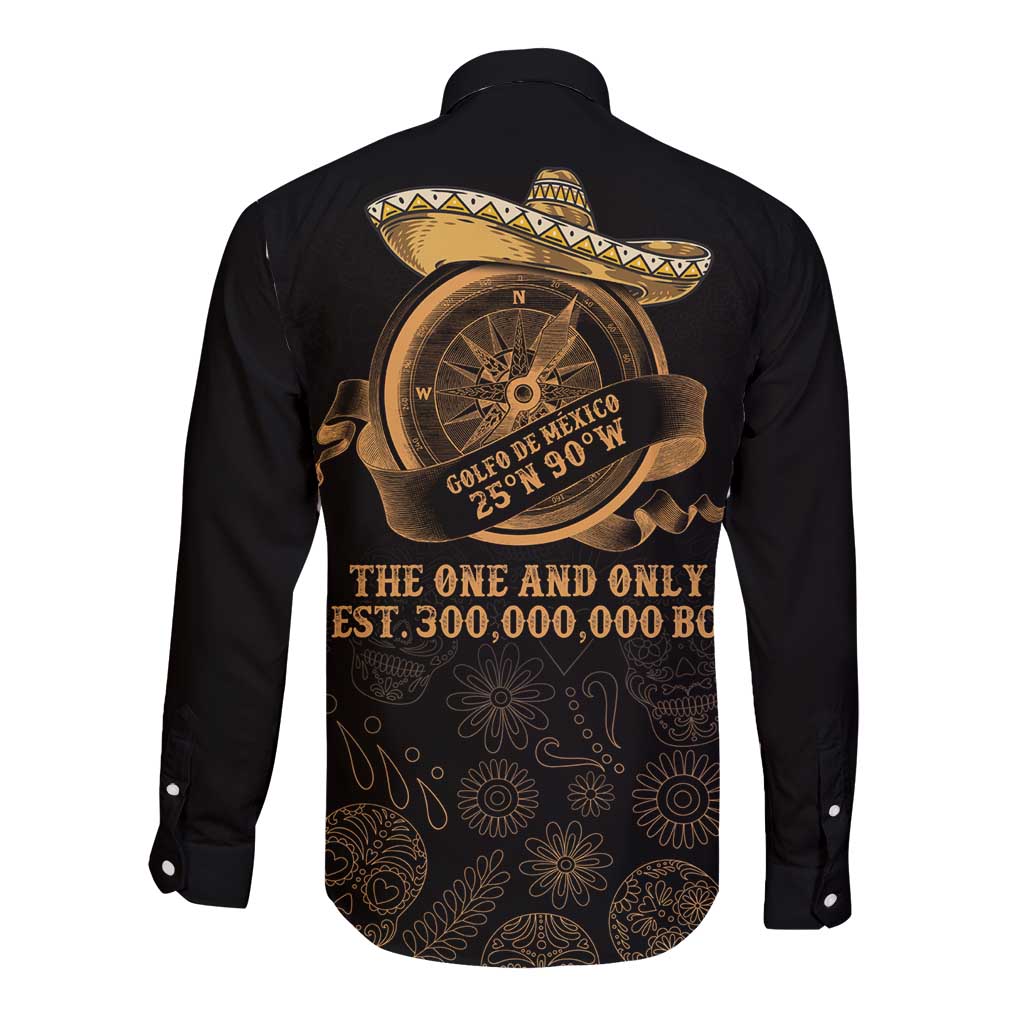 Gulf Of Mexico Long Sleeve Button Shirt Historic Gulf of Mexico Map Since 1550