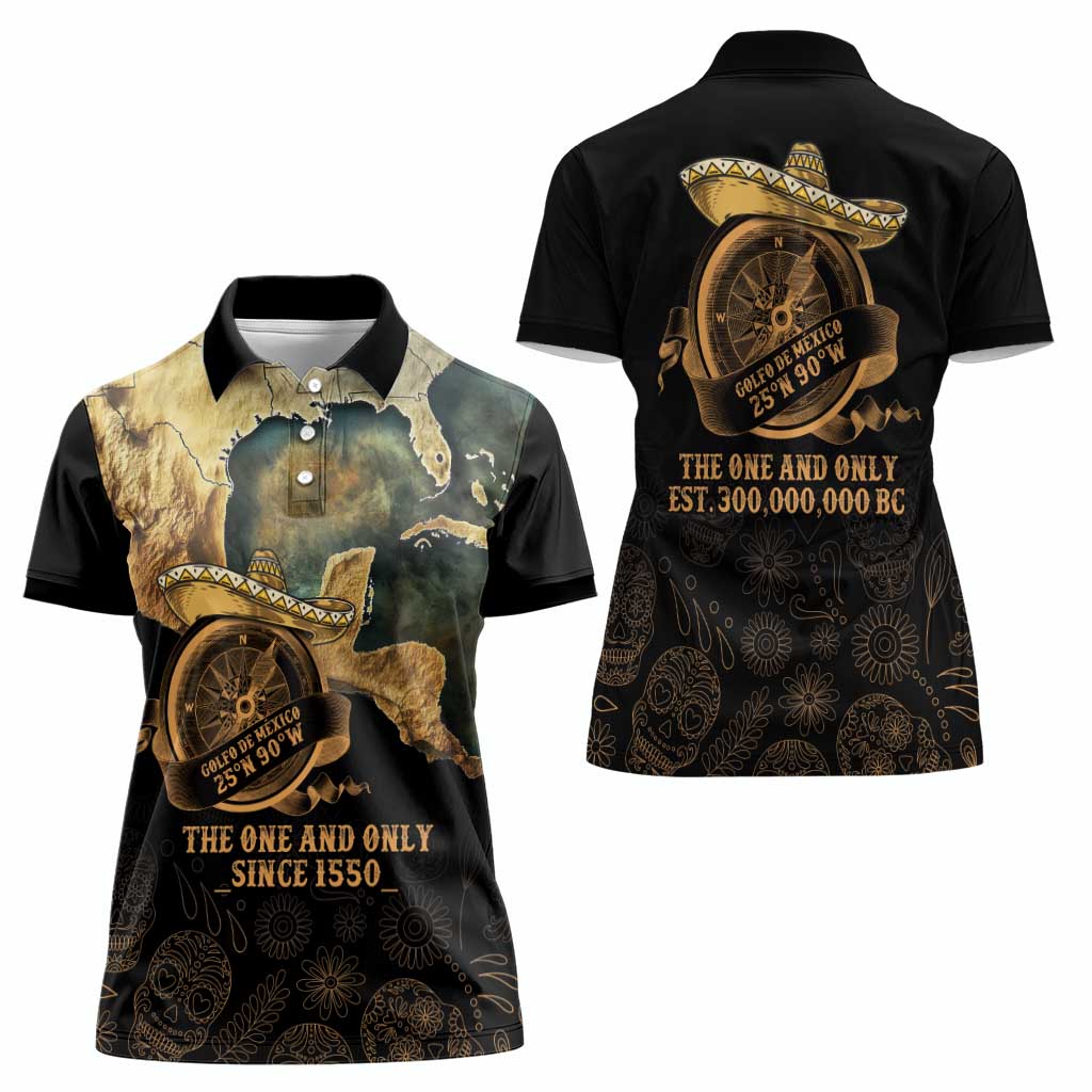 Gulf Of Mexico Women Polo Shirt Historic Gulf of Mexico Map Since 1550