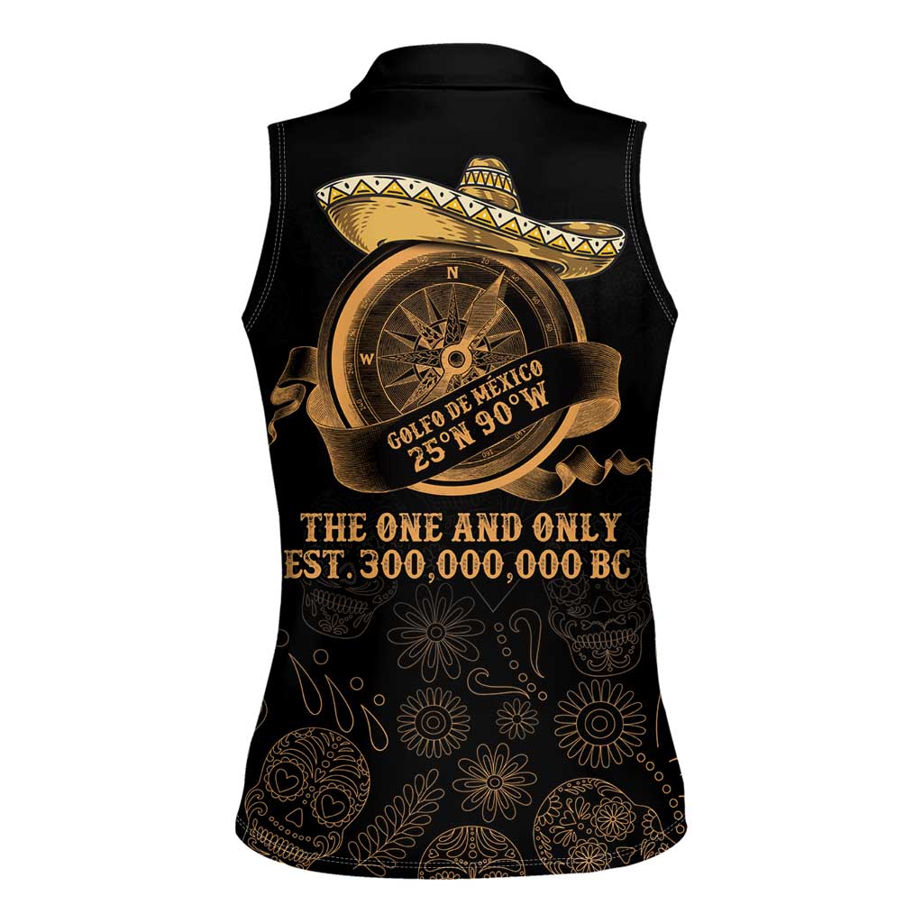 Gulf Of Mexico Women Sleeveless Polo Shirt Historic Gulf of Mexico Map Since 1550