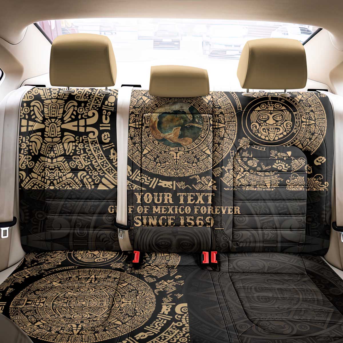 Gulf of Mexico Personalized Back Car Seat Cover Since 1569 Aztec Vingtage