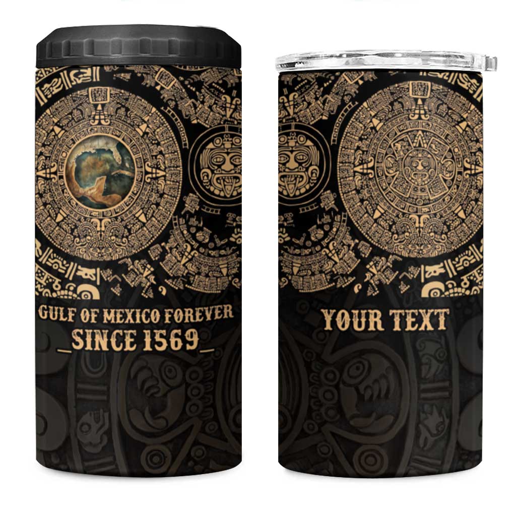 Gulf of Mexico Personalized 4 in 1 Can Cooler Tumbler Since 1569 Aztec Vingtage