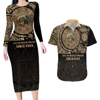 Gulf of Mexico Personalized Couples Matching Long Sleeve Bodycon Dress and Hawaiian Shirt Since 1569 Aztec Vingtage