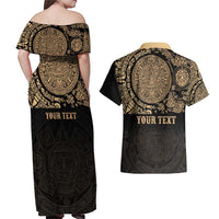 Gulf of Mexico Personalized Couples Matching Off Shoulder Maxi Dress and Hawaiian Shirt Since 1569 Aztec Vingtage