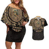 Gulf of Mexico Personalized Couples Matching Off Shoulder Short Dress and Hawaiian Shirt Since 1569 Aztec Vingtage