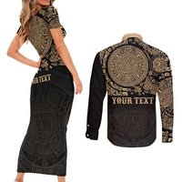 Gulf of Mexico Personalized Couples Matching Short Sleeve Bodycon Dress and Long Sleeve Button Shirt Since 1569 Aztec Vingtage
