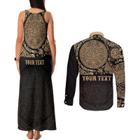 Gulf of Mexico Personalized Couples Matching Tank Maxi Dress and Long Sleeve Button Shirt Since 1569 Aztec Vingtage