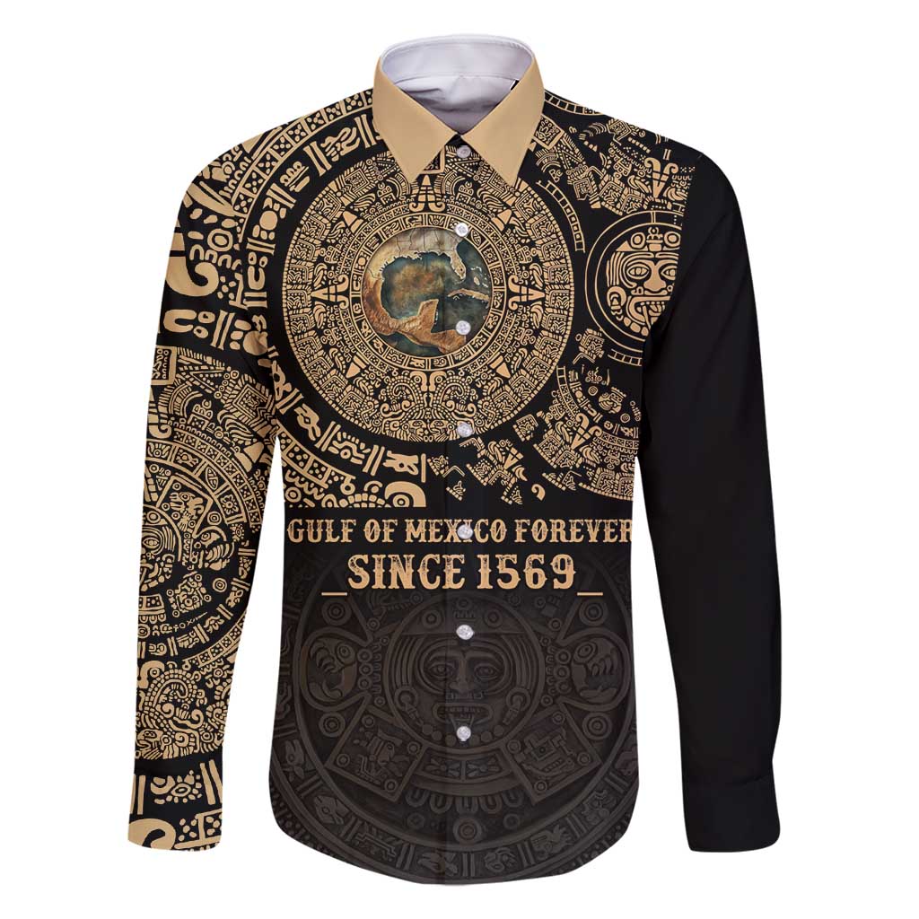 Gulf of Mexico Personalized Family Matching Long Sleeve Bodycon Dress and Hawaiian Shirt Since 1569 Aztec Vingtage