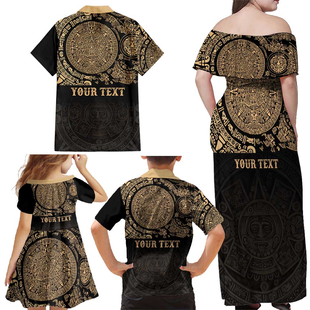 Gulf of Mexico Personalized Family Matching Off Shoulder Maxi Dress and Hawaiian Shirt Since 1569 Aztec Vingtage