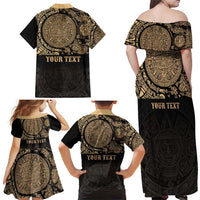 Gulf of Mexico Personalized Family Matching Off Shoulder Maxi Dress and Hawaiian Shirt Since 1569 Aztec Vingtage