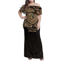 Gulf of Mexico Personalized Family Matching Off Shoulder Maxi Dress and Hawaiian Shirt Since 1569 Aztec Vingtage
