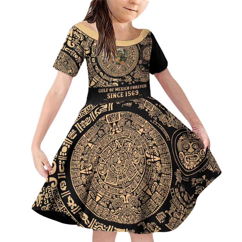 Gulf of Mexico Personalized Family Matching Off Shoulder Short Dress and Hawaiian Shirt Since 1569 Aztec Vingtage