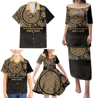 Gulf of Mexico Personalized Family Matching Puletasi and Hawaiian Shirt Since 1569 Aztec Vingtage