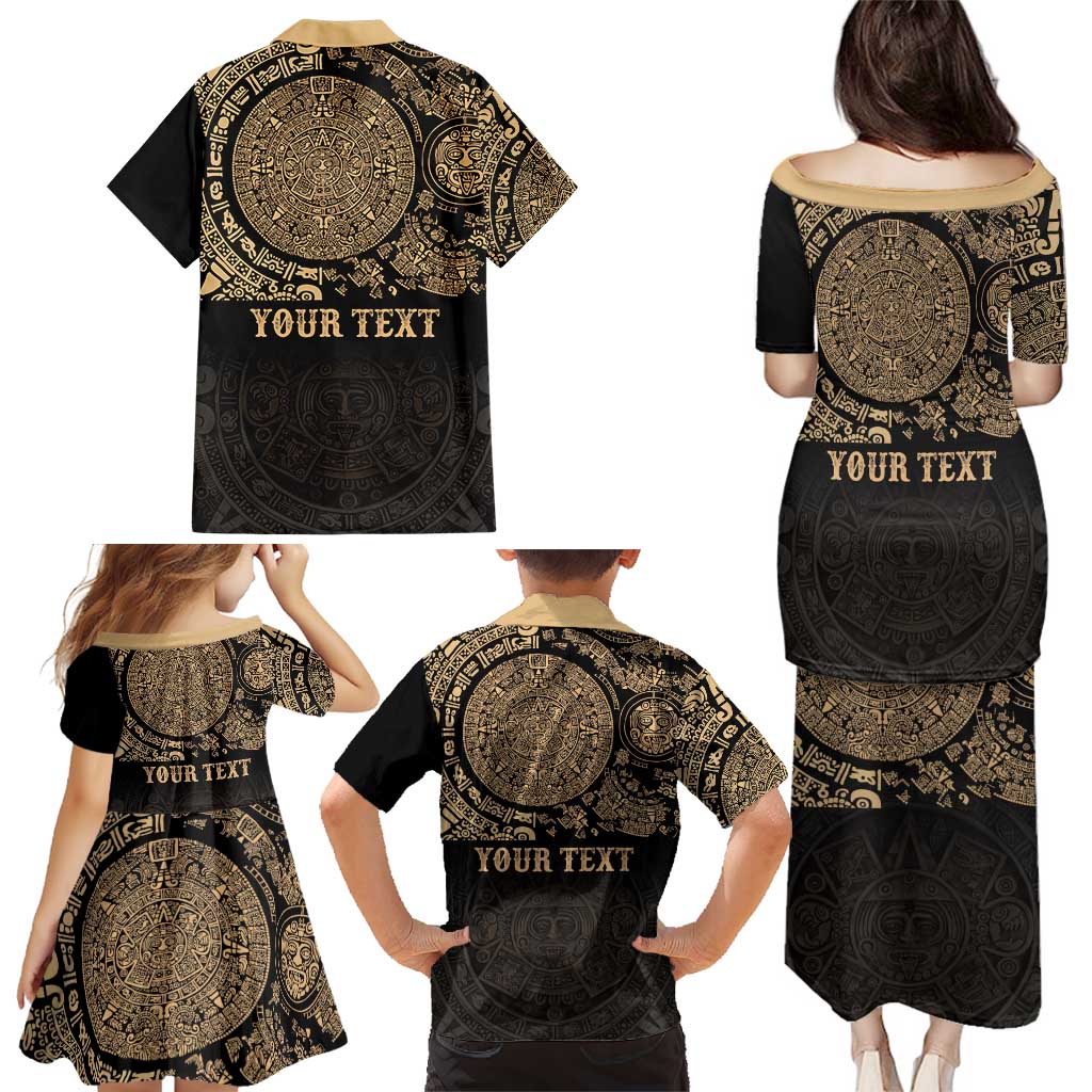 Gulf of Mexico Personalized Family Matching Puletasi and Hawaiian Shirt Since 1569 Aztec Vingtage