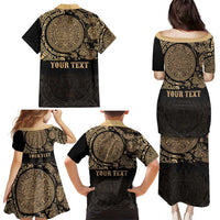 Gulf of Mexico Personalized Family Matching Puletasi and Hawaiian Shirt Since 1569 Aztec Vingtage