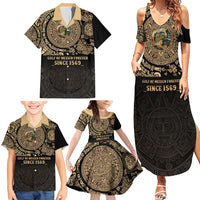 Gulf of Mexico Personalized Family Matching Summer Maxi Dress and Hawaiian Shirt Since 1569 Aztec Vingtage