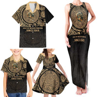 Gulf of Mexico Personalized Family Matching Tank Maxi Dress and Hawaiian Shirt Since 1569 Aztec Vingtage