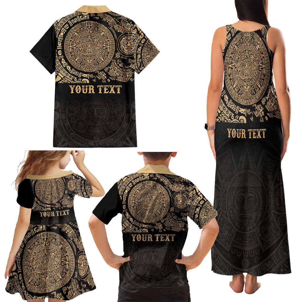 Gulf of Mexico Personalized Family Matching Tank Maxi Dress and Hawaiian Shirt Since 1569 Aztec Vingtage