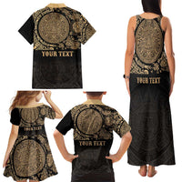 Gulf of Mexico Personalized Family Matching Tank Maxi Dress and Hawaiian Shirt Since 1569 Aztec Vingtage