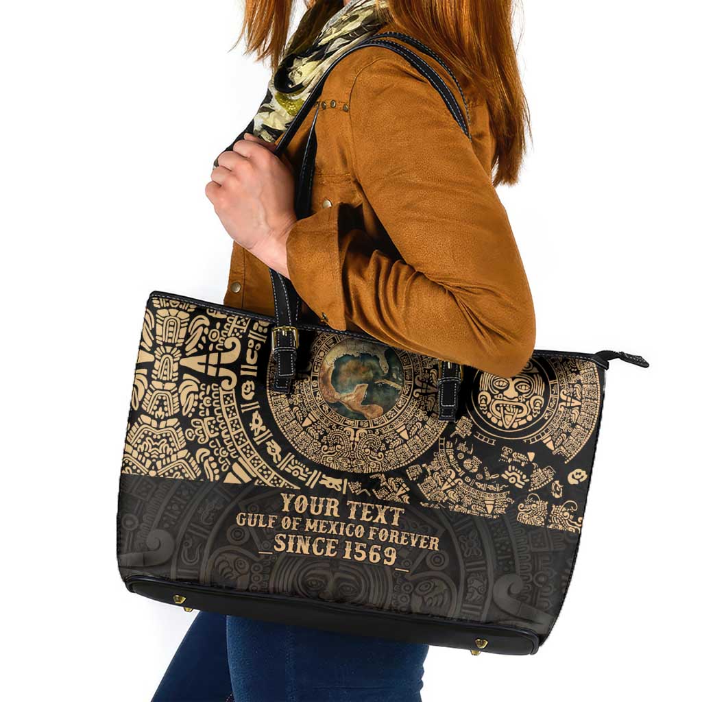 Gulf of Mexico Personalized Leather Tote Bag Since 1569 Aztec Vingtage