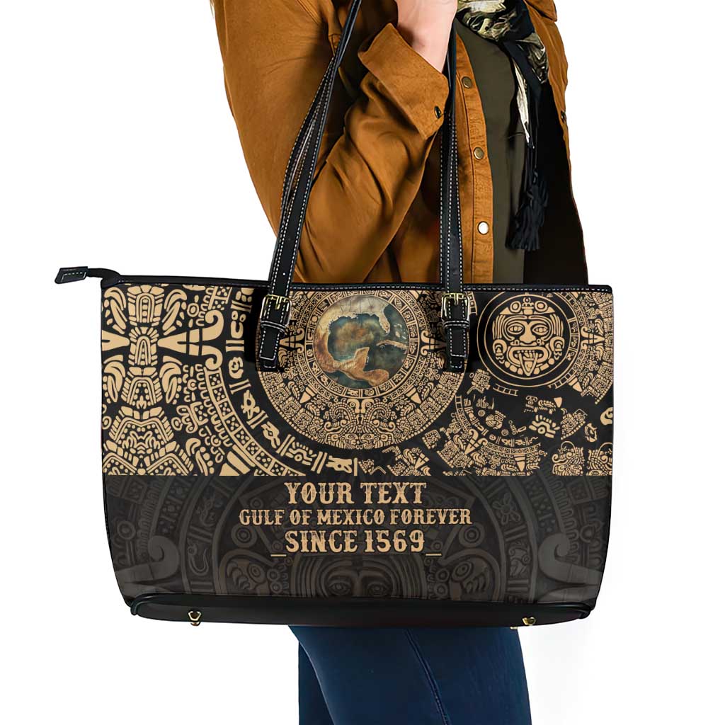 Gulf of Mexico Personalized Leather Tote Bag Since 1569 Aztec Vingtage