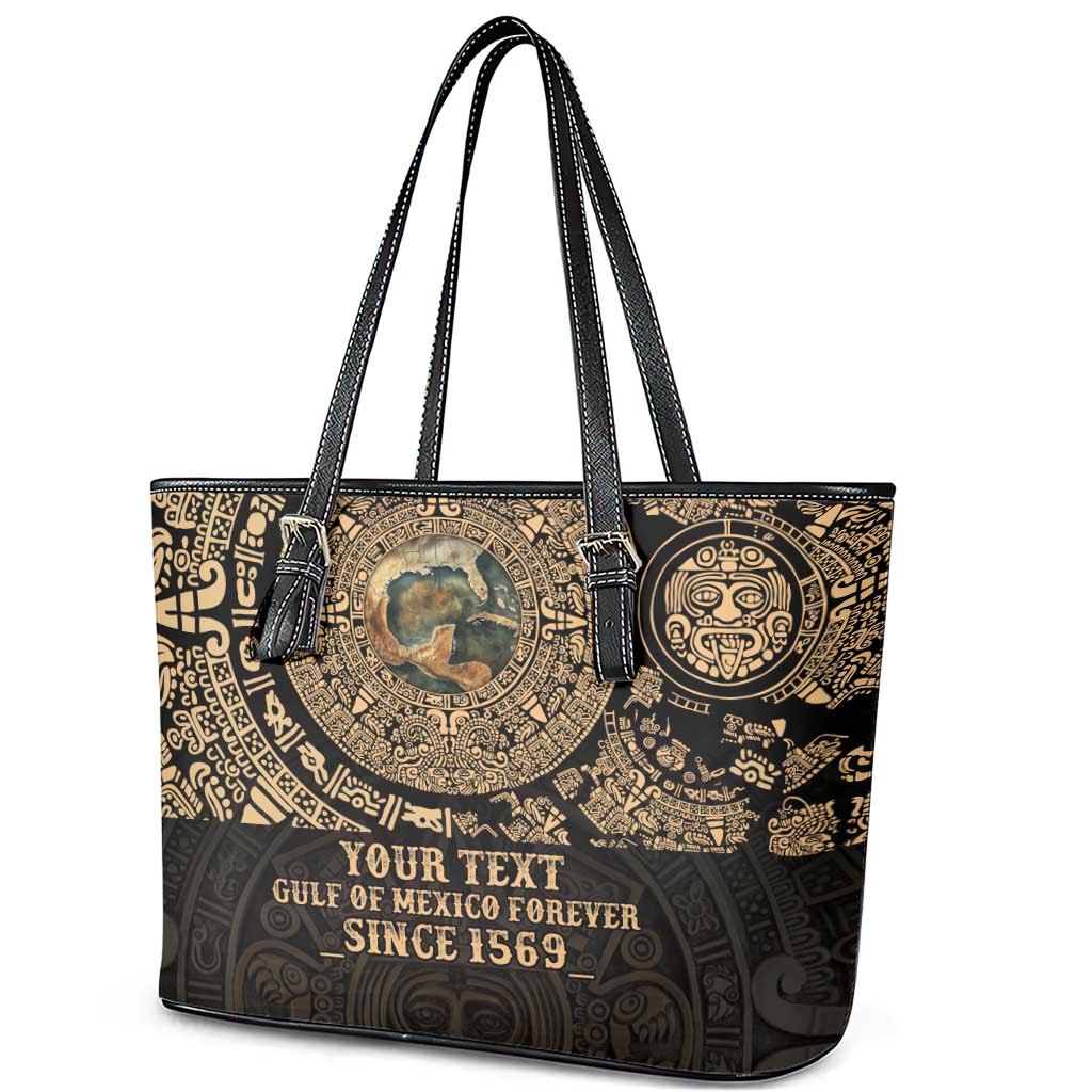 Gulf of Mexico Personalized Leather Tote Bag Since 1569 Aztec Vingtage