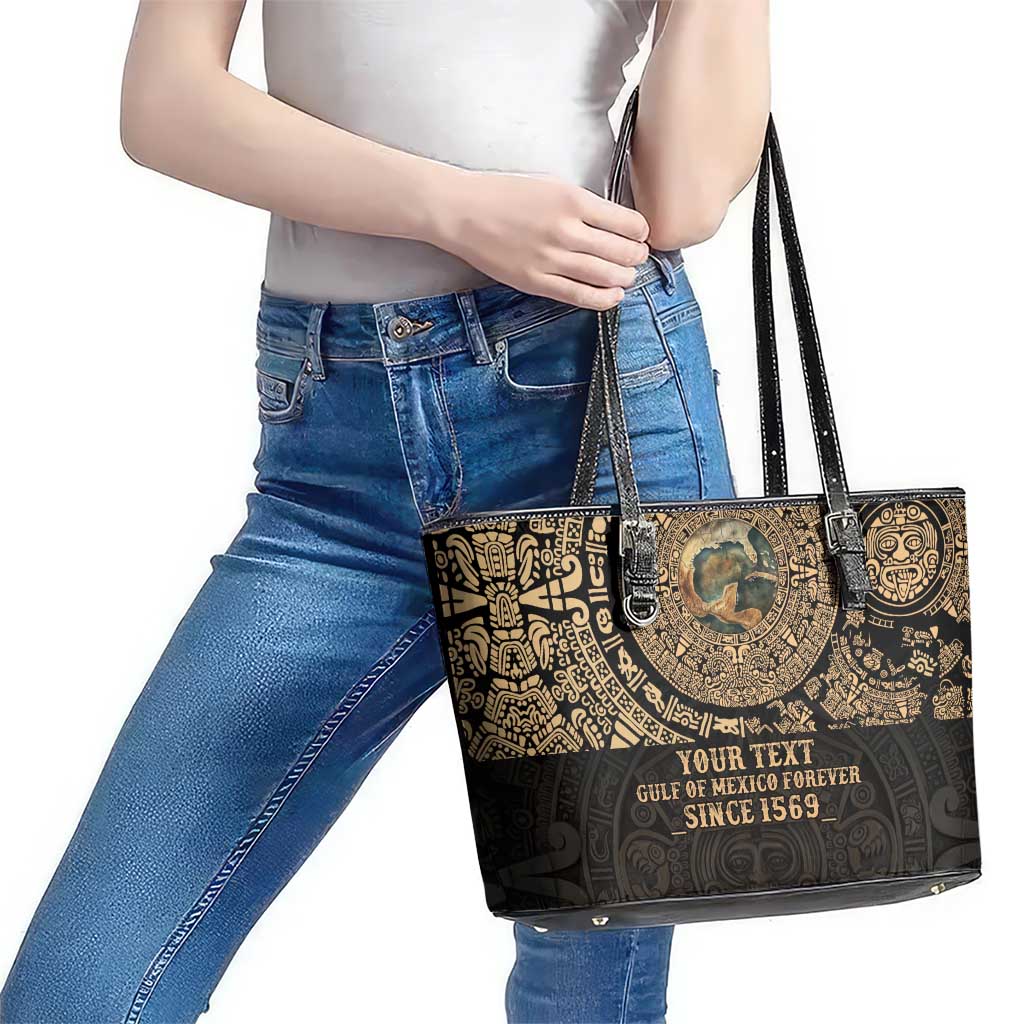 Gulf of Mexico Personalized Leather Tote Bag Since 1569 Aztec Vingtage