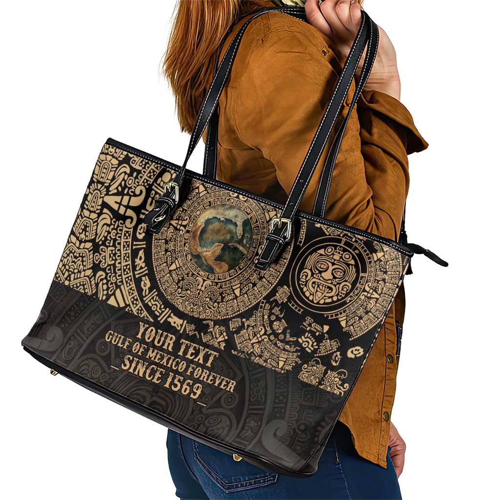 Gulf of Mexico Personalized Leather Tote Bag Since 1569 Aztec Vingtage