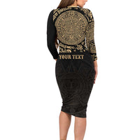 Gulf of Mexico Personalized Long Sleeve Bodycon Dress Since 1569 Aztec Vingtage