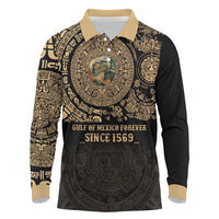 Gulf of Mexico Personalized Long Sleeve Polo Shirt Since 1569 Aztec Vingtage