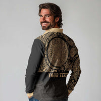 Gulf of Mexico Personalized Long Sleeve Polo Shirt Since 1569 Aztec Vingtage