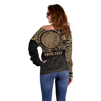 Gulf of Mexico Personalized Off Shoulder Sweater Since 1569 Aztec Vingtage
