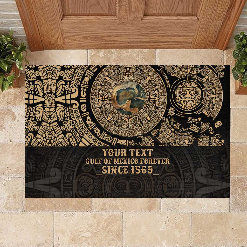 Gulf of Mexico Personalized Rubber Doormat Since 1569 Aztec Vingtage
