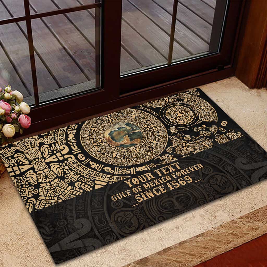 Gulf of Mexico Personalized Rubber Doormat Since 1569 Aztec Vingtage