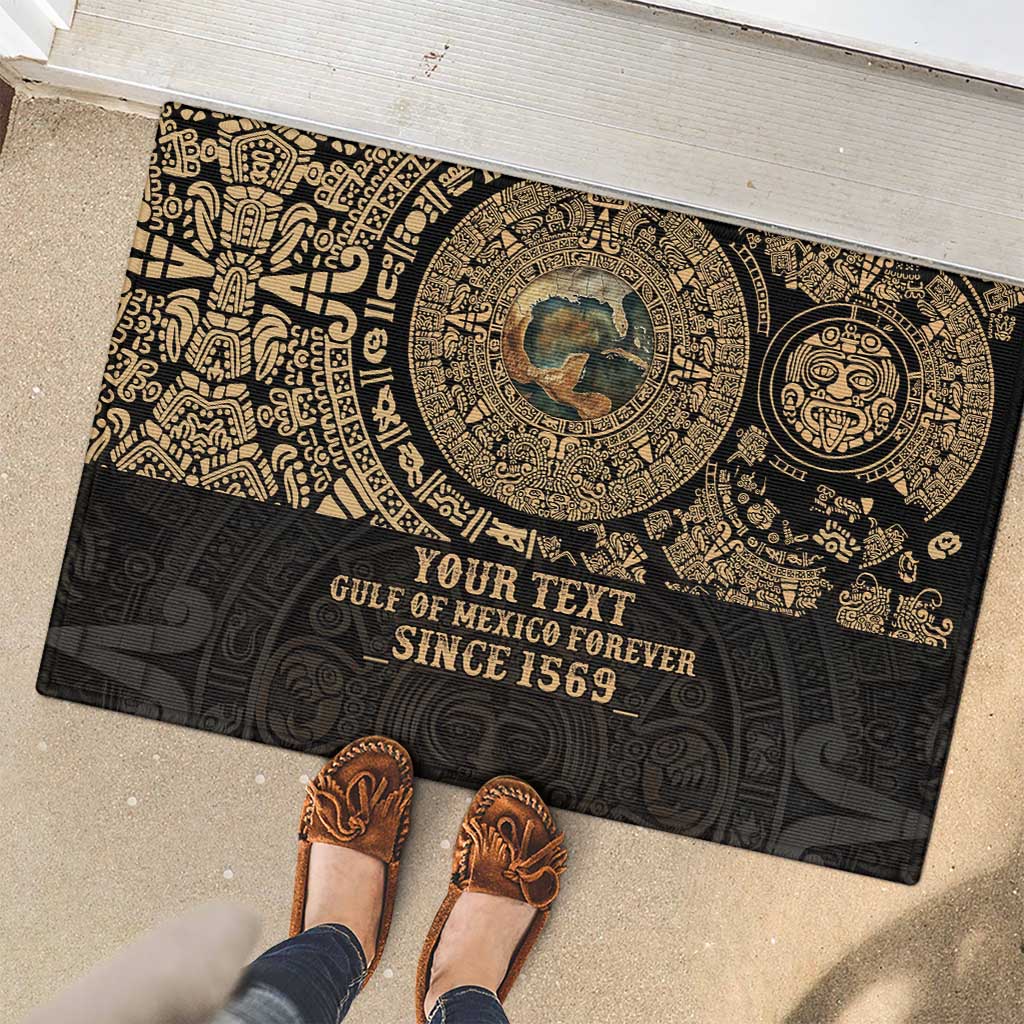 Gulf of Mexico Personalized Rubber Doormat Since 1569 Aztec Vingtage