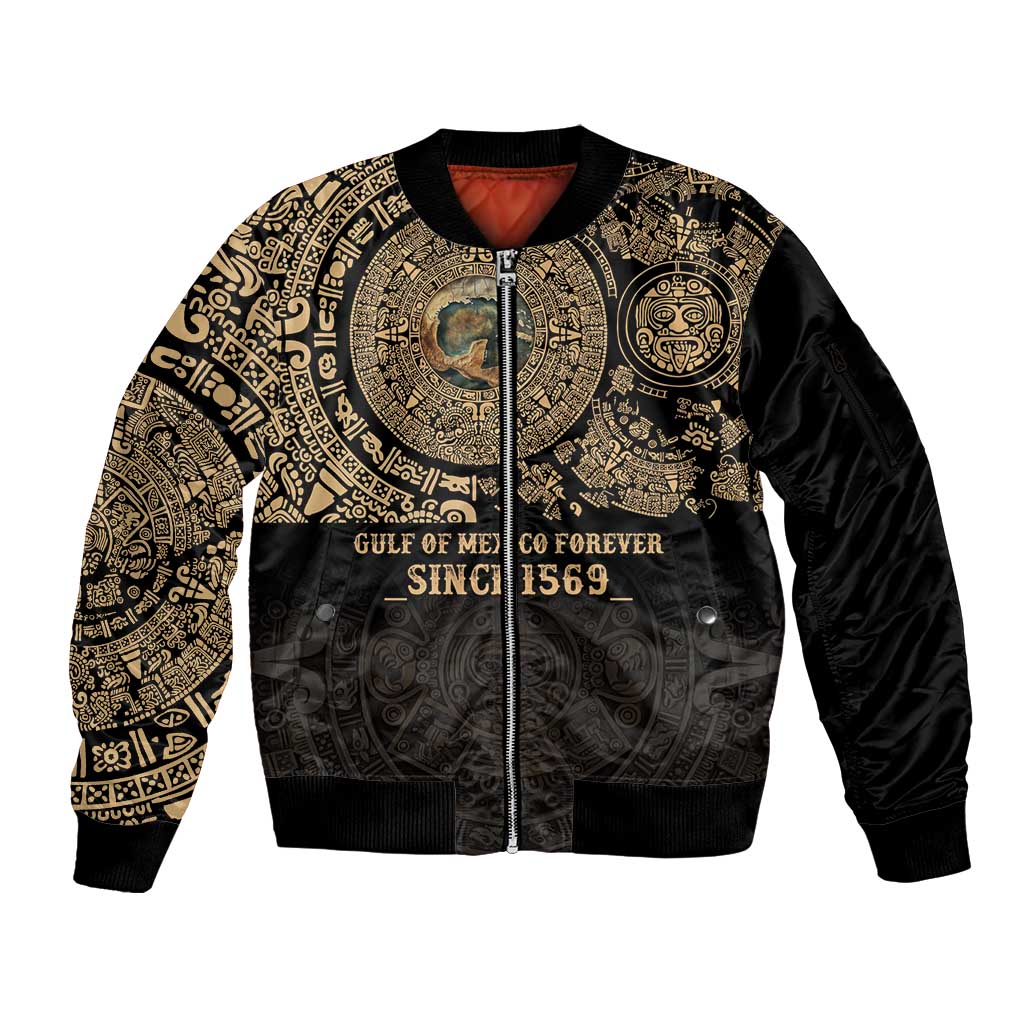 Gulf of Mexico Personalized Sleeve Zip Bomber Jacket Since 1569 Aztec Vingtage