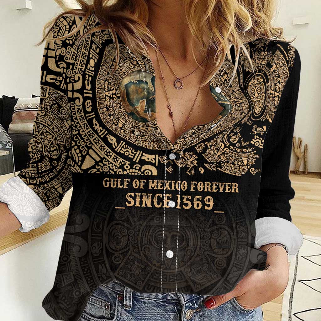 Gulf of Mexico Personalized Women Casual Shirt Since 1569 Aztec Vingtage