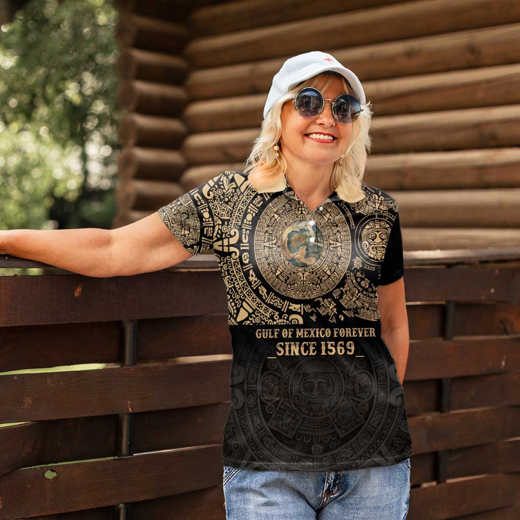 Gulf of Mexico Personalized Women Polo Shirt Since 1569 Aztec Vingtage