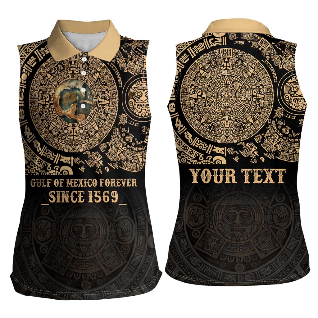 Gulf of Mexico Personalized Women Sleeveless Polo Shirt Since 1569 Aztec Vingtage