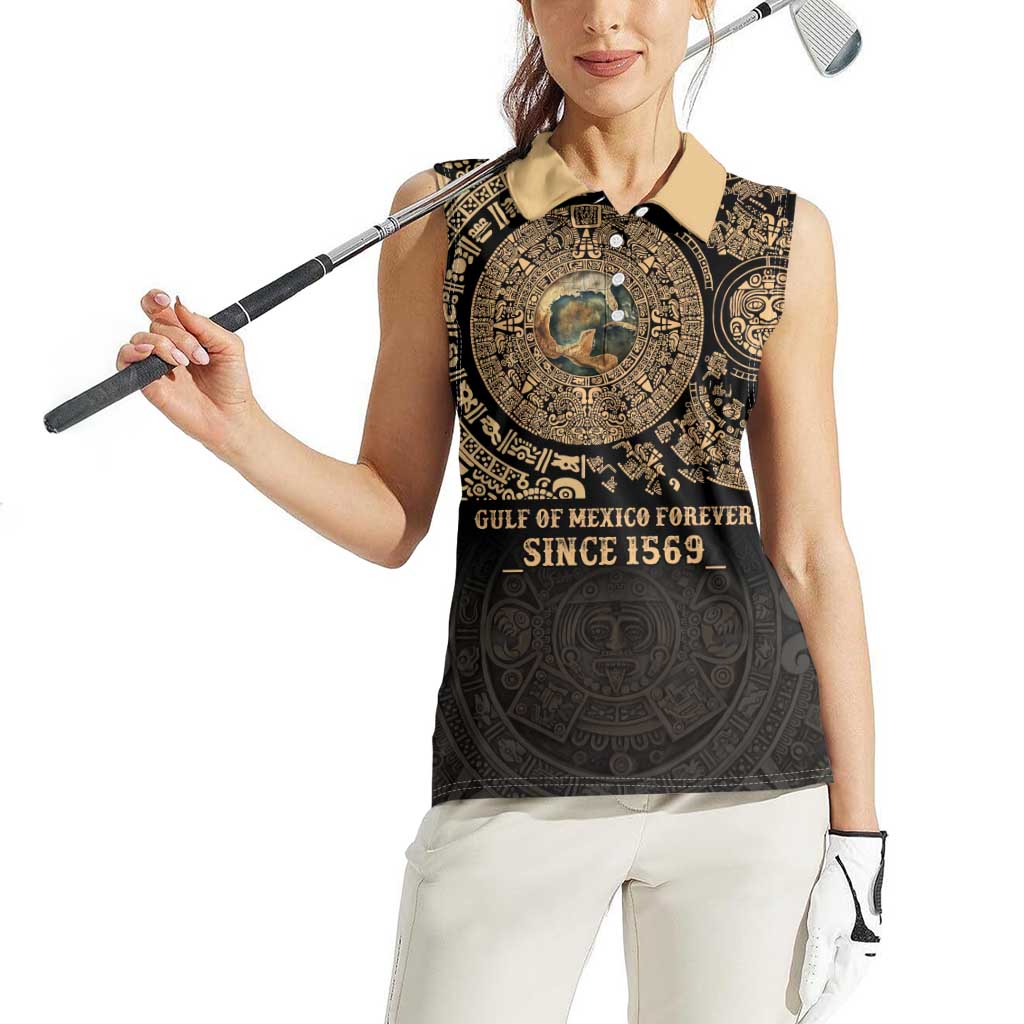 Gulf of Mexico Personalized Women Sleeveless Polo Shirt Since 1569 Aztec Vingtage