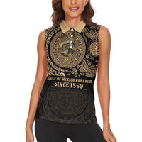 Gulf of Mexico Personalized Women Sleeveless Polo Shirt Since 1569 Aztec Vingtage