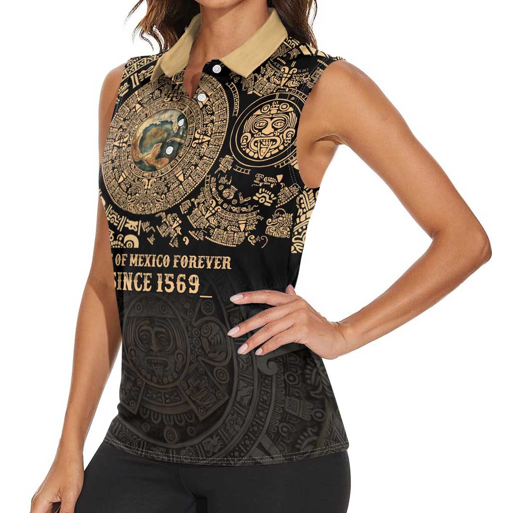 Gulf of Mexico Personalized Women Sleeveless Polo Shirt Since 1569 Aztec Vingtage