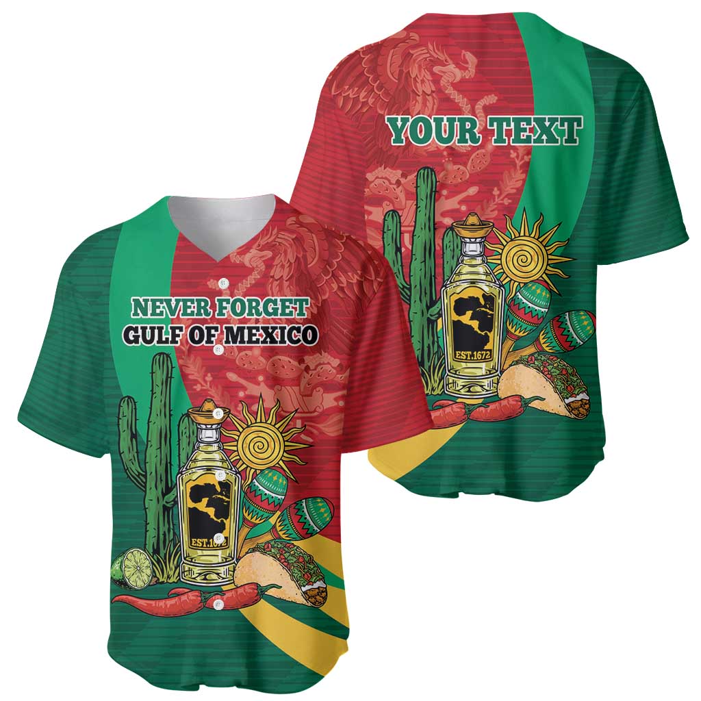 Gulf of Mexico Since 1672 Personalized Baseball Jersey Mexican Tequila and Tacos