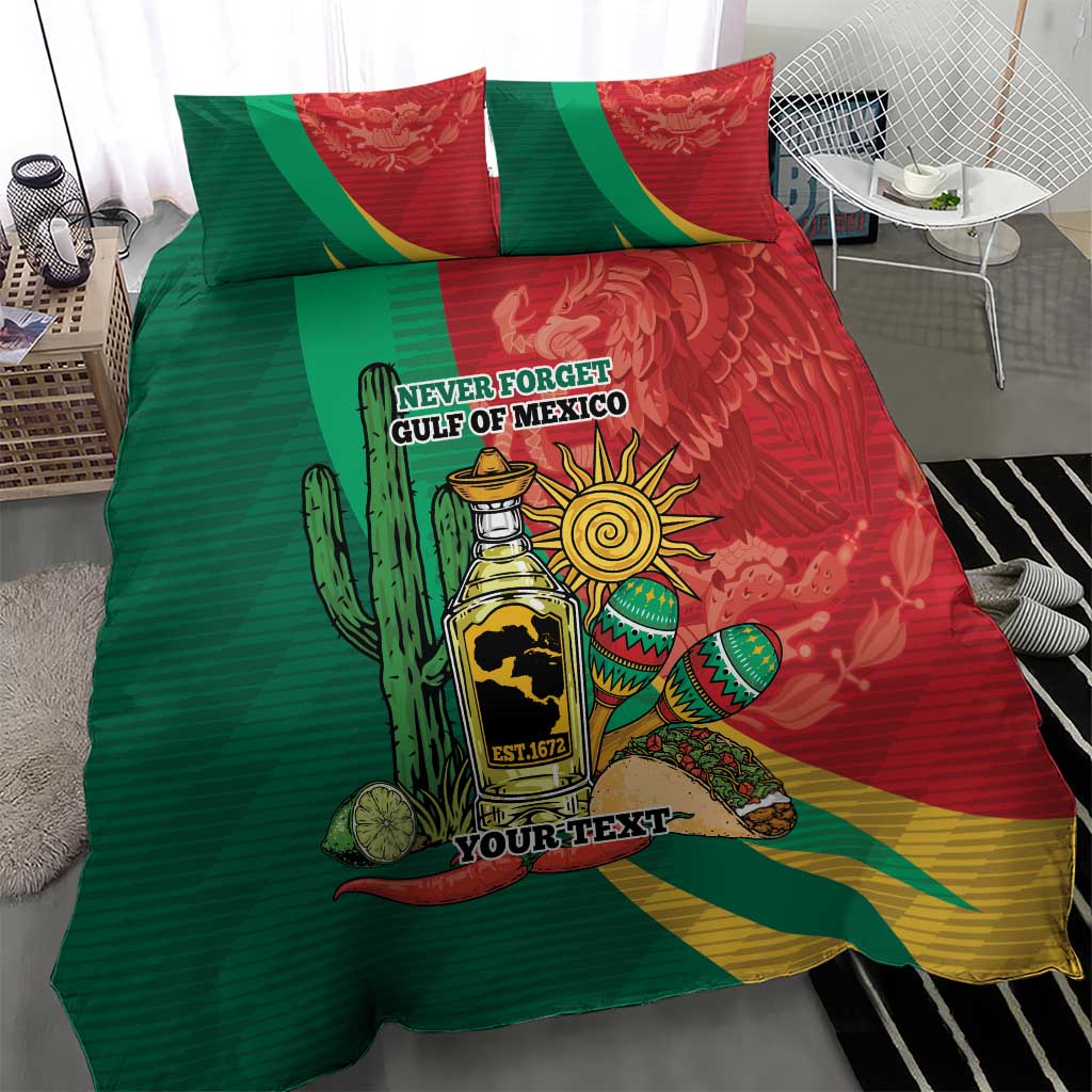 Gulf of Mexico Since 1672 Personalized Bedding Set Mexican Tequila and Tacos