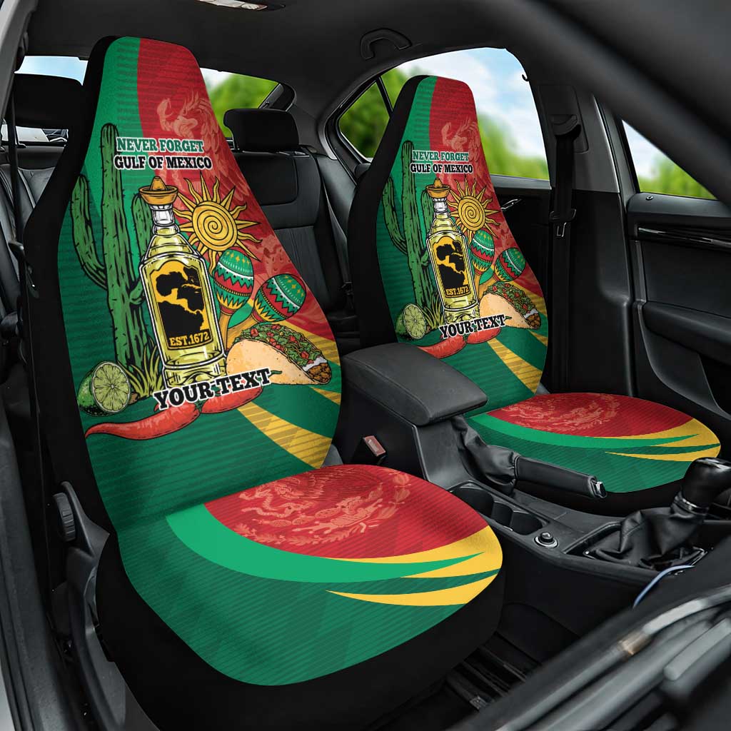 Gulf of Mexico Since 1672 Personalized Car Seat Cover Mexican Tequila and Tacos